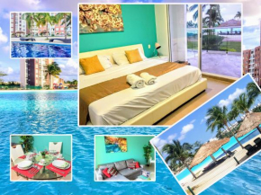 Pilarita's Big Terrace Lagoon Front Equipped 3BR GF WiFi 7 Pools